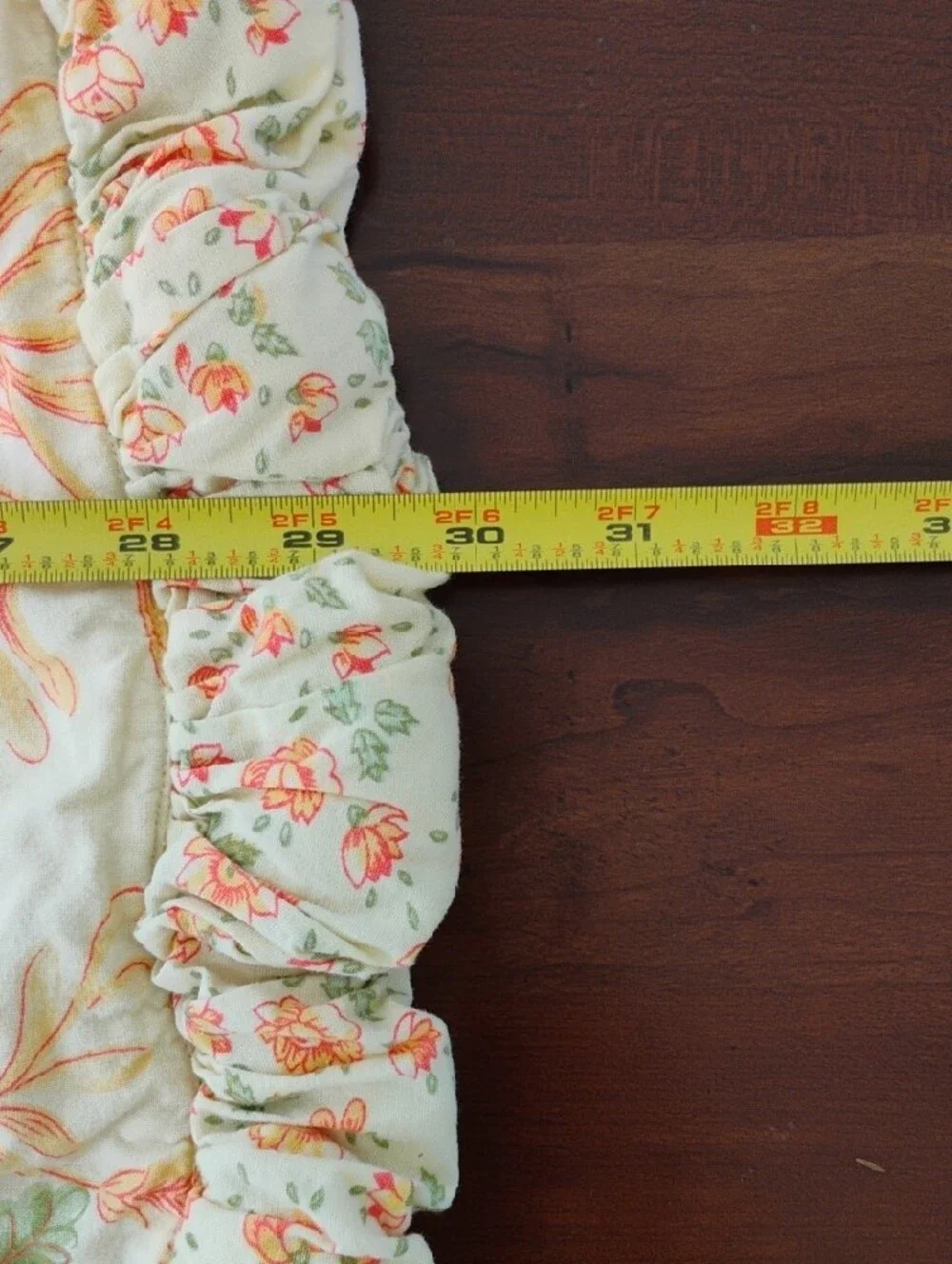 Pair (2) Vintage April Cornell 100% Cotton Yellow Floral Balloon Ruffled Shams